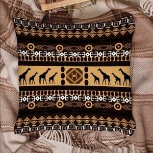 2 -Ethnic Tribal Print Giraffe Throw Pillow Covers